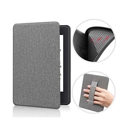 Fall Passt 6" Brandneuer Kindle (Version 11. Generation 2022, Modell: C2V2L3), Stoff-Tpu-Schutzhandschlaufe Mit Softcover, Mit Auto Wake/Sleep Für Kindle 2022 11. Generation E-Reader, Graycase, von CECECOLEPansr