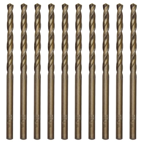 CEEYSEE 10 Stücke 3mm HSS Cobalt Bohrer Set M35 Metallbohrer Spiralbohrer Cobalt Drill Bit zum Bohren in Edelstahl, Metall, Gusseisen und harten Kunststoffen (3mm) von CEEYSEE