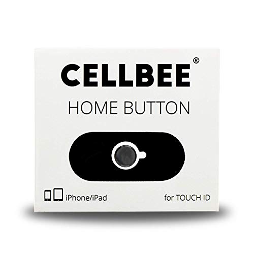 CELLBEE 1x Home Button Touch ID Sticker Geeignet Für iPhone iPad Aufkleber Schwarz mit Schwarzem Ring 2.0 - Erhöhung bei iPhone 6 6s 7 8 Plus SE 2020 iPad Air Mini Panzergläs von CELLBEE