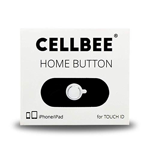 CELLBEE 1x geeignet für iPhone iPad Home-Button Touch ID Sticker Aufkleber Weiß mit Silber Ring 2.0 - Erhöhung bei für iPhone 6 6s 7 8 Plus SE 2020 iPad Air Mini Panzergläs von CELLBEE