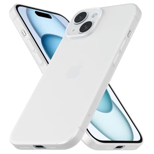 CELLBEE Case Kompatibel mit iPhone 15 Hülle - Premium Slim Schutzhülle für iPhone, Extrem Dünn, Anti Kratzer, Schutz ohne Kompromisse, Milky Transparent - Durchsichtig von CELLBEE