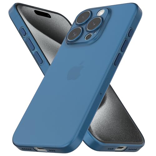 CELLBEE Kompatibel mit iPhone 15 Pro Hülle Case - Premium Slim Schutzhülle für iPhone, Extrem Dünn, Anti Kratzer, Schutz ohne Kompromisse, Metallic Blue - Blau von CELLBEE