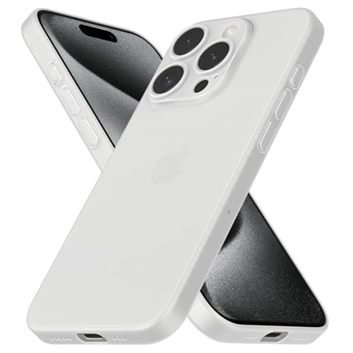 CELLBEE Kompatibel mit iPhone 15 Pro Hülle Case - Premium Slim Schutzhülle für iPhone, Extrem Dünn, Anti Kratzer, Schutz ohne Kompromisse, Milky Transparent - Durchsichtig von CELLBEE