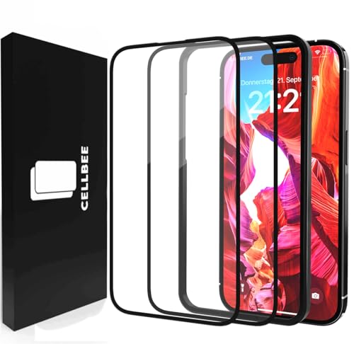 CELLBEE Panzerglas für iPhone 15 Plus Displayschutzfolie The Curved, inkl. Applikator, Unsichtbar, Premium, 4D Schutzfolie, Glas Panzerfolie 2 Stück von CELLBEE