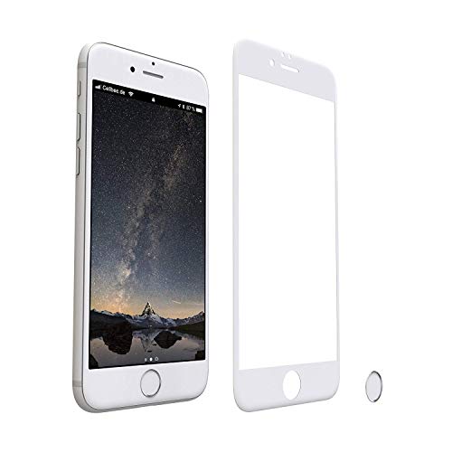 CELLBEE Panzerglas für iPhone 7/8 Plus Panzerglasfolie, Curved inkl. Applikator, Panzerfolie, Home Button, Premium Displayschutzfolie, Full Cover 4D Weiß von CELLBEE