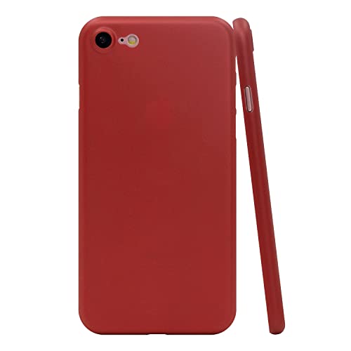 CELLBEE iPhone 7 8 SE Hülle, Extrem Dünn Handyhülle Slim Case Anti-Fingerabdruck Feder-Leicht Bumper Cover Schutz Tasche Schale Hardcase - Rot Red von CELLBEE