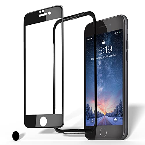 CellBee Panzergläs Kompatibel Mit iPhone 6/6S Panzerglasfolie, Curved inkl. Applikator, Panzerfolie Staubfrei Sensor, Home Button, Premium Displayschutzfolie, Full Cover 4D Schutzfolie, Displayschutz Schwarz von CELLBEE