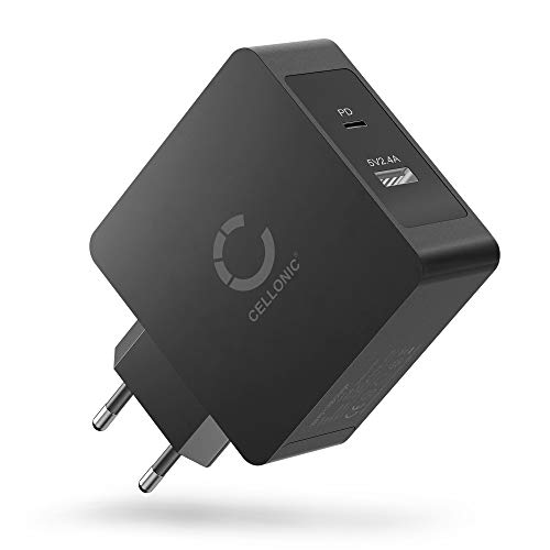 CELLONIC® 2 Fach USB Ladegerät für Handy Smartphone Tablet mit USB PD Power Delivery 57W - 5.4A Schnellladegerät Mehrfachstecker USB Netzteil Ladeadapter Steckdose Netzstecker USB Charger Ladestecker von CELLONIC