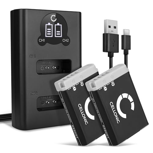 CELLONIC, Akku für Kamera, kompatibel mit Canon PowerShot G1x Mark III, G5 X II, G9 x (3.7V, 1010mAh) 2 Stück + Dual Ladegerät von CELLONIC