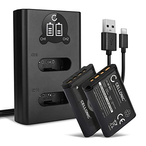 CELLONIC, Akku für Kamera, kompatibel mit Sony NP-BX1, ZV-1, HDR-CX405 (3.7V, 1090mAh) 2 Stück + Dual Ladegerät von CELLONIC