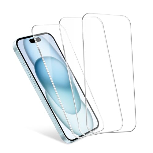 CELLONIC® 3x Schutzfolie Handy kompatibel mit iPhone 15-6,1 Zoll Smartphone Displayschutz 2.5D aus Tempered Glass 0,33mm Ultra Thin 9H Schutzglas von CELLONIC