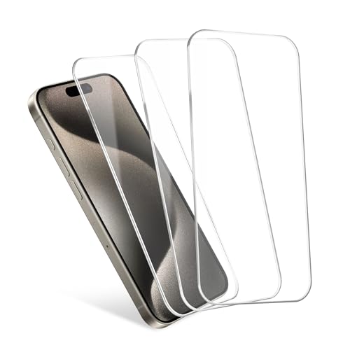 CELLONIC® 3x Schutzfolie Handy kompatibel mit iPhone 15 Pro - 6,1 Zoll Smartphone Displayschutz 2.5D aus Tempered Glass 0,33mm Ultra Thin 9H Schutzglas von CELLONIC
