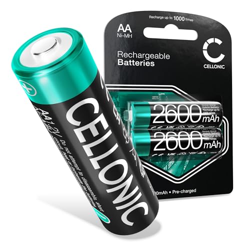 VM AMA Akku Batterien - 1.2V 1000mAh: Lange Laufzeit, wiederaufladbar, viele Ladezyklen - Batterien f. Fernbedienung Telefon Babyphone Solarlampe: aufladbare NiMH Akkus (AA, 2 Stück) von CELLONIC