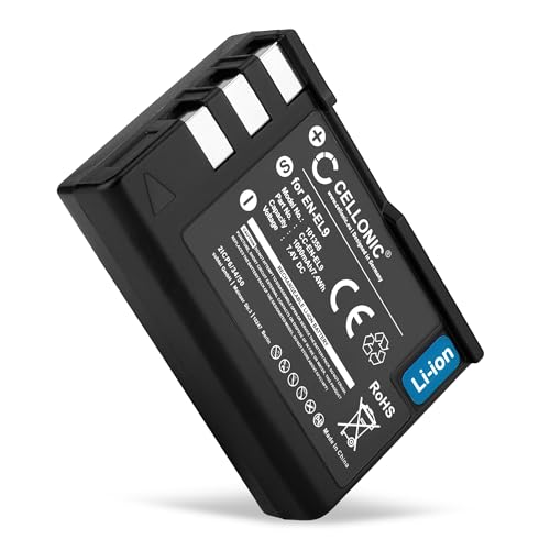 CELLONIC, Akku für Kamera, kompatibel mit Nikon D5000, EN-EL9, D3000, D60, D40, EN-EL9E (7.4V, 1000mAh) von CELLONIC