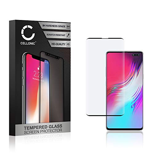 CELLONIC® Displayschutzglas kompatibel mit Samsung Galaxy S10 5G (SM-G977) (3D Case-friendly 9H 0.33mm Edge Glue) Glas schwarz Displayschutz Schutzglas Tempered Glass von CELLONIC