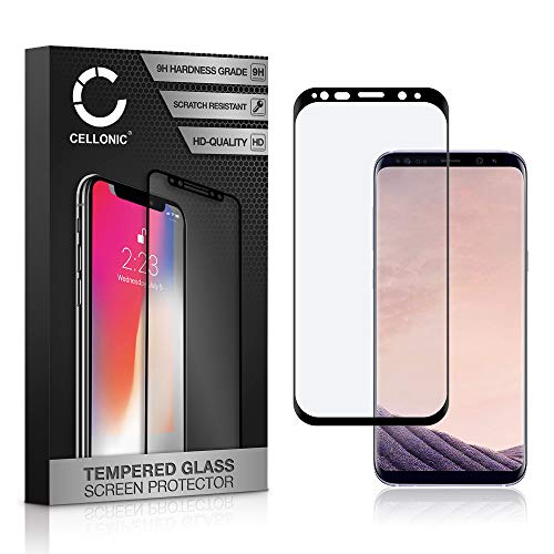 CELLONIC Displayschutzglas kompatibel mit Samsung Galaxy S8 Plus (SM-G955 / SM-G955F) (3D Full Cover 9H 0.33mm Full Glue) Glas schwarz Displayschutz Schutzglas Tempered Glass von CELLONIC