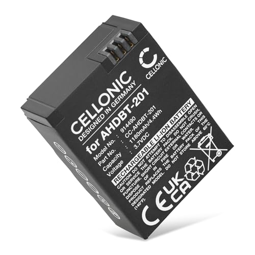 CELLONIC® Kamera Ersatzakku AHDBT-201 AHDBT-301 AHDBT-302 für GoPro Hero 3 Hero 3 White Hero 3 Black Hero 3 Silver Hero 3 + Hero 3+ Hero 3 Plus, Ersatz Akku 1180mAh Kameraakku Zusatzakku Battery von CELLONIC