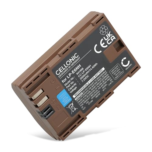 CELLONIC, Akku für Kamera kompatibel mit Canon LP-E6NH, EOS R6 Mark II, R7, 90D, LP-E6 (7.4V, 2000mAh) von CELLONIC