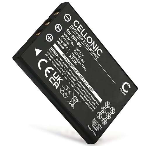 CELLONIC® Kamera Ersatzakku NP-60 für Aiptek Digimio T6HD AHD H500 H350 3D i2 Z700 Extreme Z700 Z600 Z500 Plus, Ersatz Akku 1200mAh NP-60 Kameraakku Zusatzakku Battery von CELLONIC