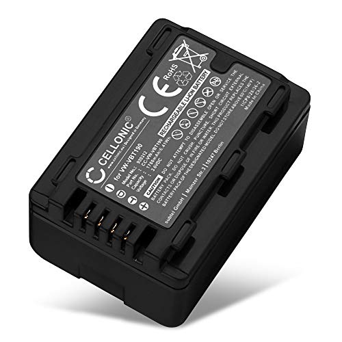 CELLONIC, Akku für Kamera, kompatibel mit Panasonic HC-V180, VW-VBT190, HC-V380, HC-VX870 (3.6V, 1780mAh) von CELLONIC