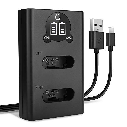 CELLONIC NP-BX1 Dual Schnellladegerät kompatibel mit Sony RX100 VII VI V IV III FDR-X3000 RX1 HX400V DSC-HX350 DSC-HX60 HDR-CX405 DSC-RX100 Acc-TRBX + USB Kabel Akkuladegerät Ladekabel Dual Ladegerät von CELLONIC