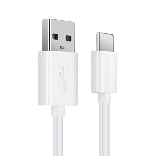 CELLONIC® USB Kabel 1m kompatibel mit Google Pixel 7, 7 Pro, 6, 6 Pro, 6A, 5, 4, 3, 2 Smartphone, Handy Ladekabel USB C Type C auf USB A 3.1 Gen 1 Datenkabel 3A weiß PVC von CELLONIC