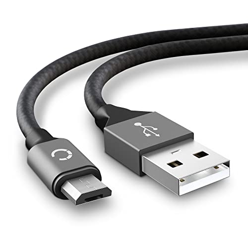 CELLONIC USB Kabel 2m kompatibel mit Apeman A60 A66 A70 1080p HD A77 A80 4K UHD, Midland H3 H5, Vemont 1080p 12MP Ladekabel Micro USB auf USB A 2.0 Datenkabel 2A grau Nylon von CELLONIC