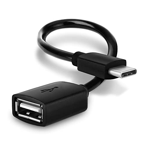 CELLONIC® USB OTG Kabel für Samsung Galaxy S23, S22, S21, S20, S10, S9, A52, A51, A50, A22, A12 Handy On The Go Adapter USB C Type C Stecker auf USB A Buchse, Host Anschluss Adapterkabel PVC schwarz von CELLONIC