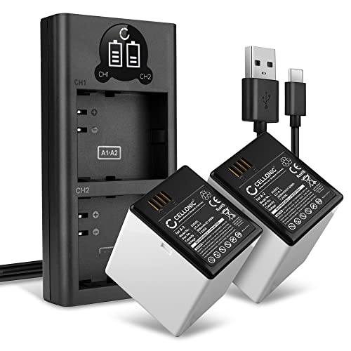 CELLONIC, Akku für Haustechnik, kompatibel mit Arlo A-2, Go (VMA4410), (VML4030) (7.2V, 3000mAh) 2 Stück + Dual Ladegerät von CELLONIC