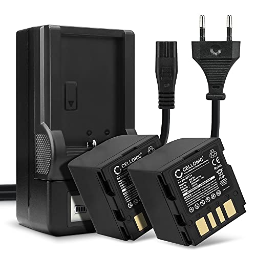 CELLONIC, Akku für Kamera, kompatibel mit JVC BN-VF707U, GR-D325, GZ-MG20, GZ-MG21 (7.4V, 1500mAh) 2 Stück + Ladegerät von CELLONIC