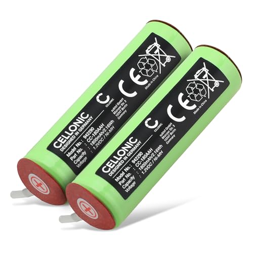 CELLONIC, Rasierer Batterie kompatibel mit Braun 1509, 4520, 5414 (1800mAh, 1.2V) 2X von CELLONIC