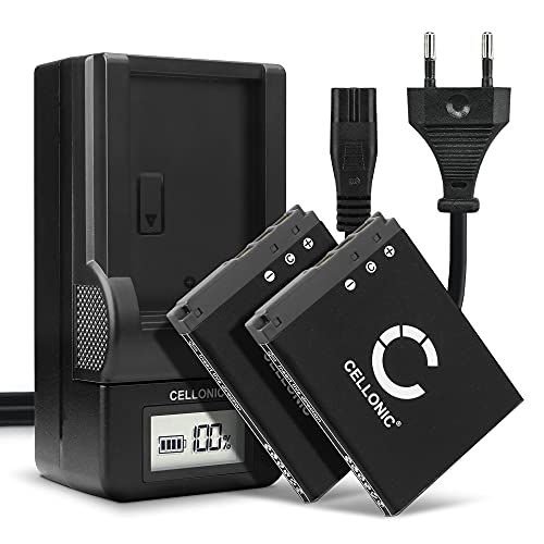 CELLONIC, Akku für Kamera, kompatibel mit Sony Cyber-Shot DSC-T200, DSC-G3, NP-BD1 (3.7V, 600mAh) 2 Stück + Ladegerät von CELLONIC