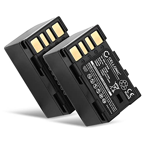 CELLONIC, Akku für Kamera, kompatibel mit JVC GZ-MG330, BN-VF808U, BN-VF808, GY-HM100 (3.7V, 1500mAh) 2 Stück von CELLONIC