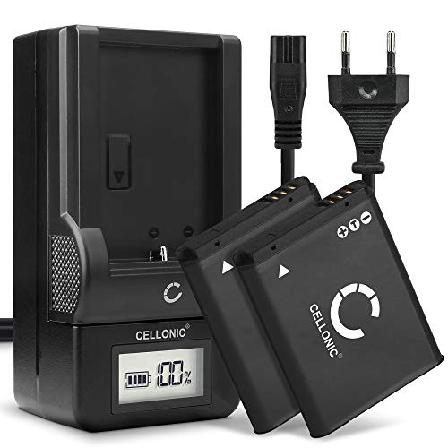 CELLONIC, Akku für Kamera kompatibel mit Samsung BP70A, ES65, ES80, PL120, ST30, PL80 (3.7V, 700mAh) 2 Stück + Ladegerät von CELLONIC
