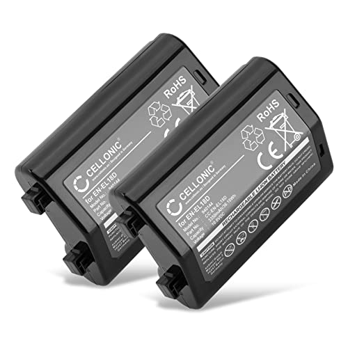 CELLONIC, Akku für Kamera, kompatibel mit Nikon EN-EL18d, Z 9, D6 (10.8V, 3350mAh) 2 Stück CELLONIC, Akku für Kamera, kompatibel mit Nikon EN-EL18d, Z 9, D6 (10.8V, 3350mAh) 2 Stück von CELLONIC