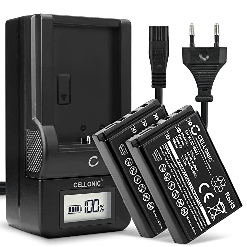 CELLONIC, Akku für Kamera, kompatibel mit Kodak Easyshare DX6490, DX7590, KLIC-5001, P712 (3.7V, 1400mAh) 2 Stück + Ladegerät von CELLONIC
