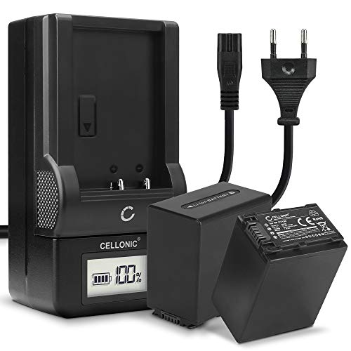 CELLONIC, Akku für Kamera, kompatibel mit Sony AX53 4K HANDYCAM FDR-AX53, NP-FV70, NP-FV50 (7.4V, 3300mAh) 2 Stück + Ladegerät CELLONIC, Akku für Kamera, kompatibel mit Sony AX53 4K HANDYCAM FDR-AX53, NP-FV70, NP-FV50 (7.4V, 3300mAh) 2 Stück + Ladegerät von CELLONIC