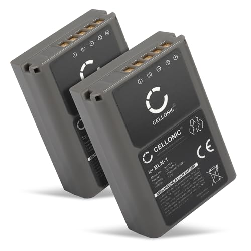 CELLONIC, Akku für Kamera kompatibel mit Olympus BLN-1, OM-D E-M1, E-M5 Mark II, Pen‑F (7.4V, 1140mAh) 2 Stück von CELLONIC