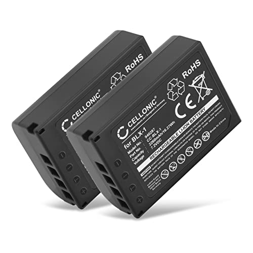 CELLONIC 2X Kamera Ersatzakku BLX-1 für Olympus OM System OM-1, Ersatz Akku 2260mAh Kameraakku Zusatzakku Battery von CELLONIC