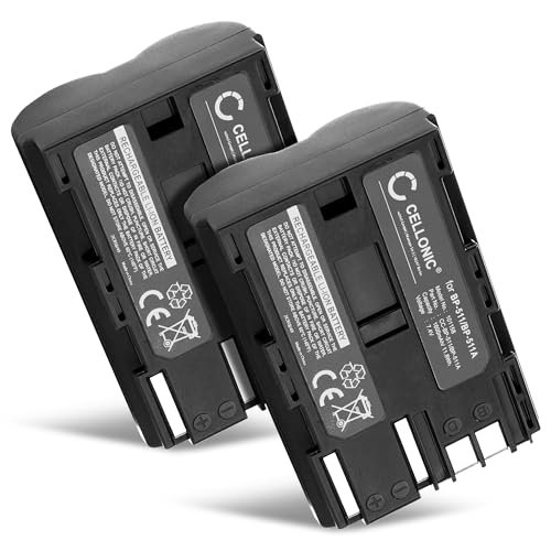CELLONIC, Akku für Kamera, kompatibel mit Canon BP-511, EOS 50D, 5D, 300D, D60, 20D (7.4V, 1600mAh) 2 Stück CELLONIC, Akku für Kamera, kompatibel mit Canon BP-511, EOS 50D, 5D, 300D, D60, 20D (7.4V, 1600mAh) 2 Stück von CELLONIC