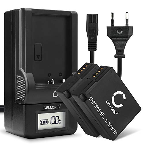 CELLONIC, Akku für Kamera, kompatibel mit Leica BP-DC12, Q (Typ 116), V-LUX 114, 5, 4 (7.4V, 1000mAh) 2 Stück + Ladegerät von CELLONIC