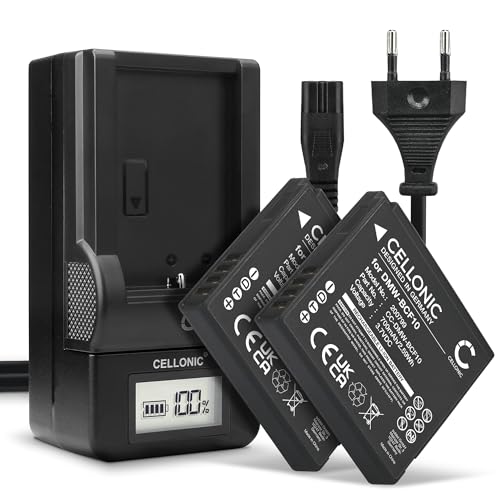 CELLONIC, Akku für Kamera, kompatibel mit Panasonic Lumix DMC-FS15, DMC-FS6, DMC-FS62 (3.7V, 700mAh) 2 Stück + Ladegerät von CELLONIC