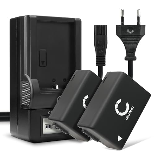 CELLONIC, Akku für Kamera kompatibel mit Panasonic Lumix DC-FZ82, DMW-BMB9E, DMC-FZ72 (7.4V, 800mAh) 2 Stück + Ladegerät von CELLONIC