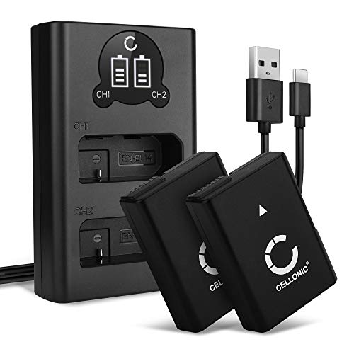 CELLONIC, Akku für Kamera, kompatibel mit Nikon D3100, D3200, D5100, D5300, D5600, D3300 (7.4V, 1050mAh) 2 Stück + Dual Ladegerät CELLONIC, Akku für Kamera, kompatibel mit Nikon D3100, D3200, D5100, D5300, D5600, D3300 (7.4V, 1050mAh) 2 Stück + Dual Ladegerät von CELLONIC