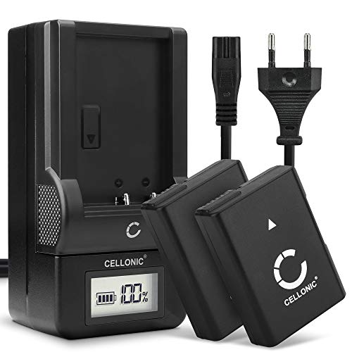 CELLONIC, Akku für Kamera, kompatibel mit Nikon D3100, D3200, D5100, D5300, D5600, D3300 (7.4V, 1050mAh) 2 Stück + Ladegerät von CELLONIC