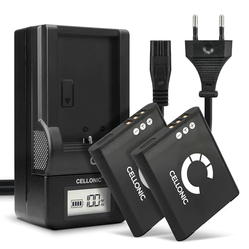 CELLONIC, Akku für Kamera kompatibel mit Olympus Li-50B, SZ-14, SP-800UZ, XZ-1, VR-340 (3.7V, 730mAh) 2 Stück + Ladegerät von CELLONIC