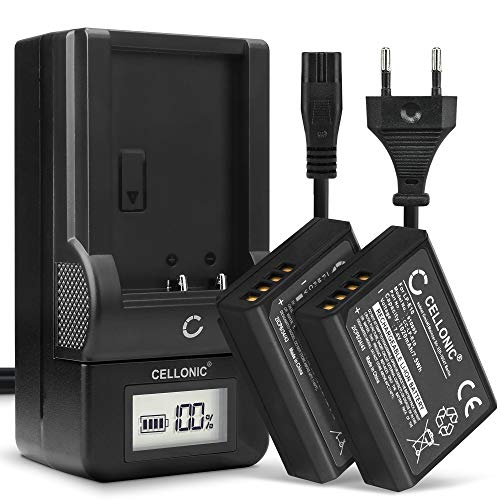 CELLONIC, Akku für Kamera kompatibel mit Canon EOS 2000D, 1100D, 1300D, 1200D, LP-E10 (7.4V, 1020mAh) 2 Stück + Ladegerät von CELLONIC