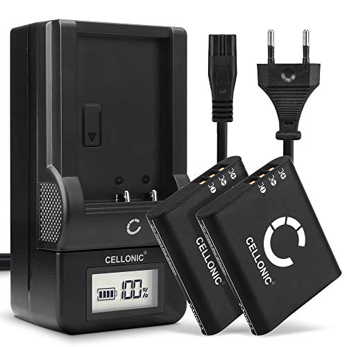 CELLONIC, Akku für Kamera, kompatibel mit Olympus Tough TG-6, Li-90B, TG-1, Stylus TG-3 (3.7V, 1100mAh) 2 Stück + Ladegerät von CELLONIC