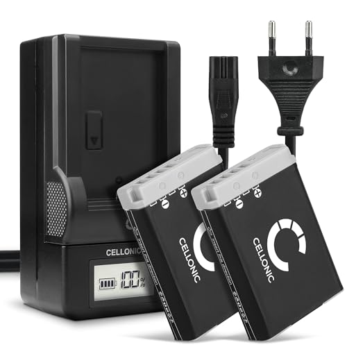 CELLONIC, Akku für Kamera, kompatibel mit Canon PowerShot G1x Mark III, G5 X II, G9 x (3.7V, 1010mAh) 2 Stück + Ladegerät CELLONIC, Akku für Kamera, kompatibel mit Canon PowerShot G1x Mark III, G5 X II, G9 x (3.7V, 1010mAh) 2 Stück + Ladegerät von CELLONIC