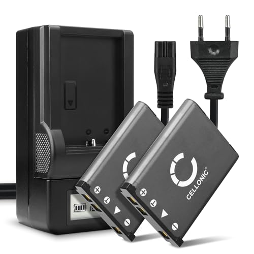 CELLONIC, Akku für Kamera, kompatibel mit Casio Exilim EX-Z33, EX-Z330, EX-Z32, NP-82 (3.7V, 700mAh) 2 Stück + Ladegerät CELLONIC, Akku für Kamera, kompatibel mit Casio Exilim EX-Z33, EX-Z330, EX-Z32, NP-82 (3.7V, 700mAh) 2 Stück + Ladegerät von CELLONIC
